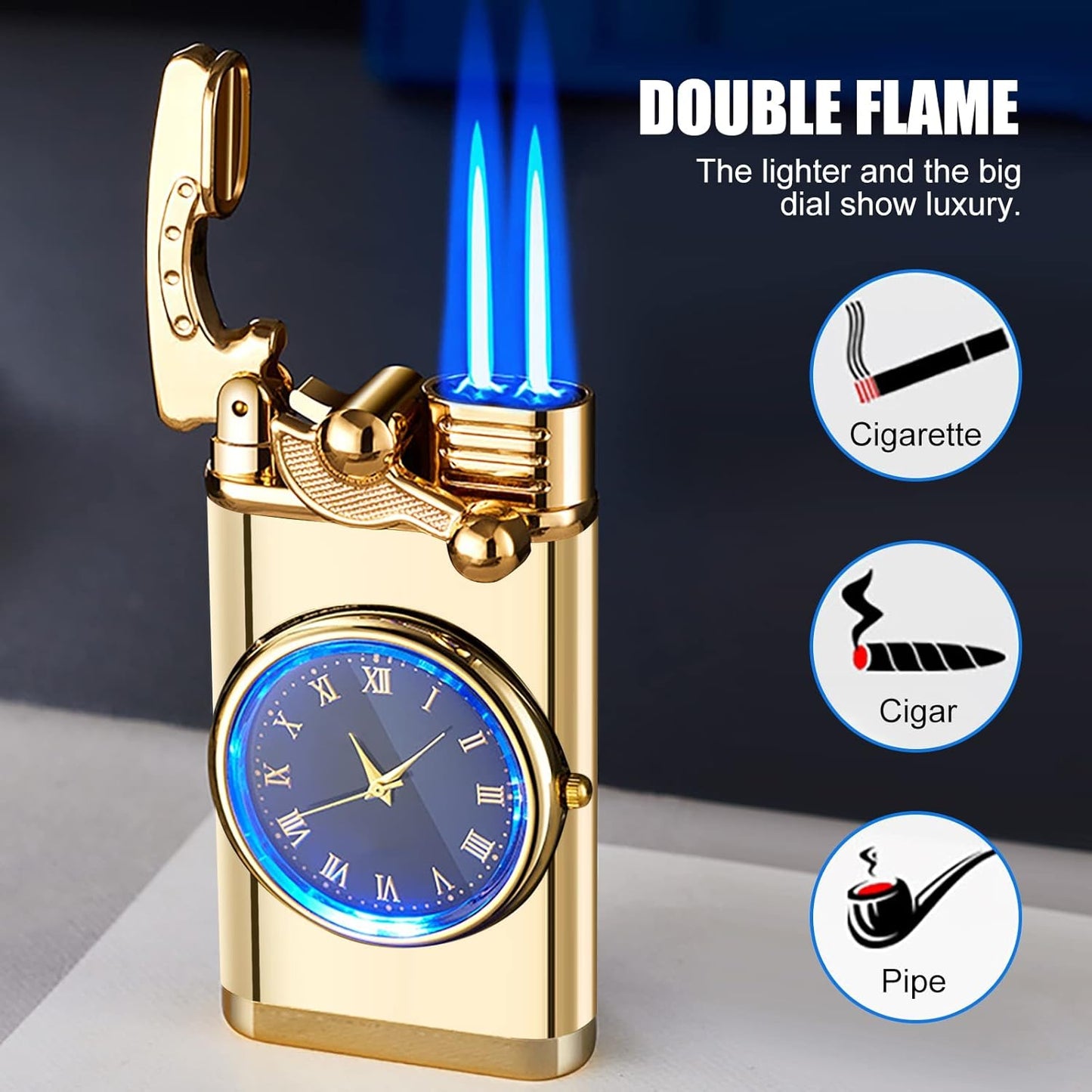 Briquet double flamme